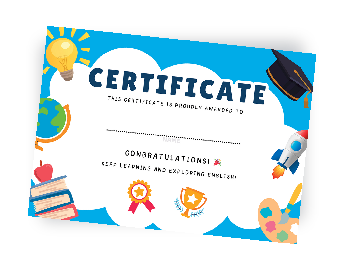 Mockup plano do certificado de conclusão bônus