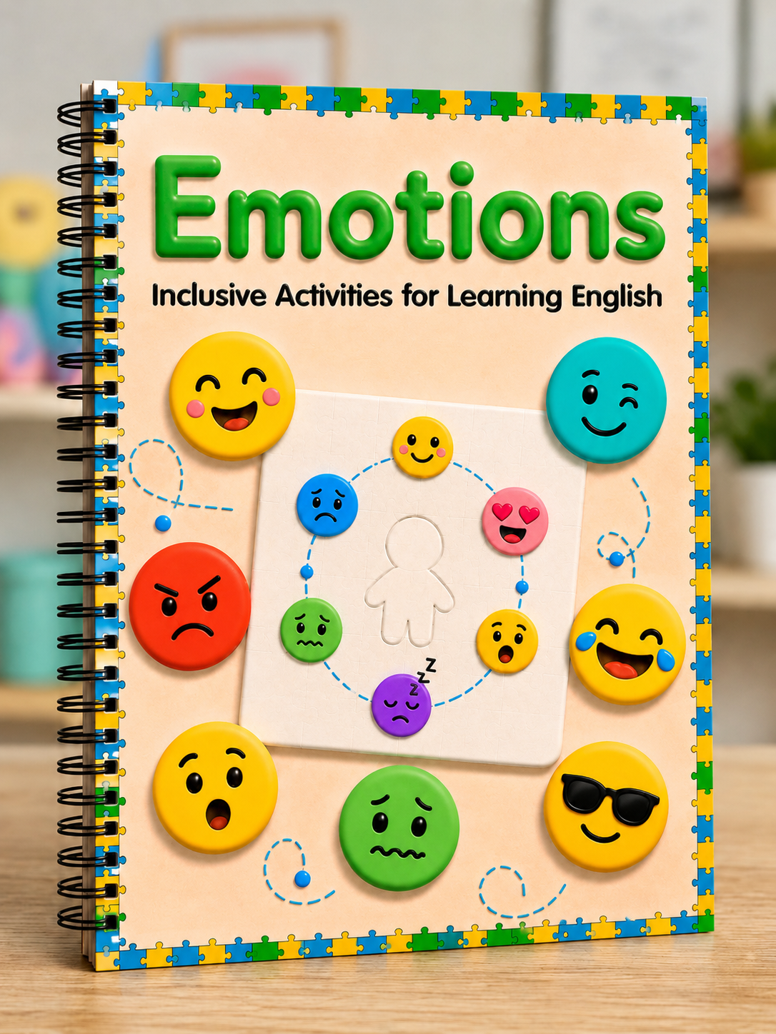 Mockup encadernado da apostila Emotions